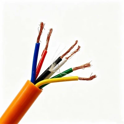 튼튼한 6*1.0mm ² 방수 케이블 PE 절연제 주황색 PUR 재킷 유압 기술설계를 위한 벌거벗은 구리 방수 구조