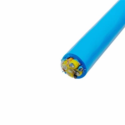 PDK81301-4*0.75+4*2*0.2+D 방수 케이블 – 4x0.75mm² 전원 + 4 공통 배수 와이어, 주석 도금 구리, XLPE 절연, TPU 재킷, 해저 센서 및 제어용 차폐 신호 쌍